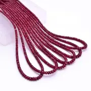 Longido Ruby Precious Gemstone 3mm-5.50mm Faceted Rondelle Beads | 18inch Strand