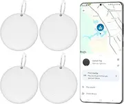 [eirix] Smart Air Tag Tracker for Android, Google Android Tag Tracker Work with Google Find My Device (Find Hub), Key Finder/Luggage Tracker/Item Locator, 4 Pack White