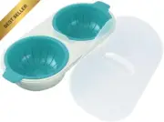 Blue Egg Poacher Microwave Cooker, Quick & Easy Breakfast Maker