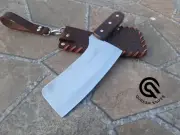 Handmade 12" Heavy Duty Meat Cleaver Chef Knife Butcher Chopper in Rose Wood