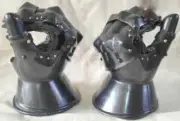 Medieval Steel Gothic Gauntlet Knight Crusader Larp Armor Black Gloves gift