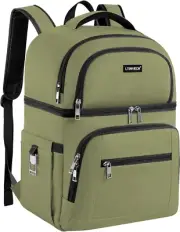 Cooler Backpack,Insulated Backpack Cooler Leakproof Double Deck Cooler Bag For