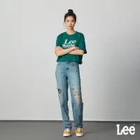 在飛比找樂天市場購物網優惠-Lee 女款 411 刷破 彩色抽鬚 高腰舒適小直筒牛仔褲 