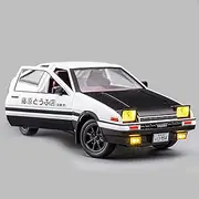 [Mzexoma] Initial D Toyota Trueno AE86 Alloy Diecast Car Model, Sports Car Toys for Kids and Adults ,Pull Back Vehicles Toy Cars (Full White-B)