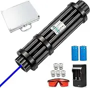 ERAMONG High Power Blue Flashlight, Long Range Blue Light with Adjustable Focus and Multi Patterns for Camping, Hiking, Hunting, Fishing, Blue