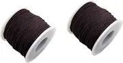 2 Roll Elastic Beading Threads 100 Meters/Roll, Stretch Bracelet String for Bracelet, Beading, Jewelry Making (0.8mm & 1.0mm) Black