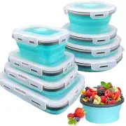 8 Collapsible Food Storage Containers With Lids, Rv Collapsible Bowls, Silico...