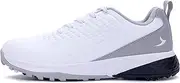 [MAYKX] Mens Golf Shoes Waterproof Non-Slip Spiked Lightweight Outdoor Sport Walking Training Sneakers White US 7-12
