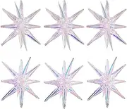 Transparent 14 Point Cone Starburst Balloon One-Piece Explostion Decoration For Bachelorette Bachelor Birthday Party Supplies, 6 Pack 22'' Brilliant Metallic Spiky Balloons Fireworks Balloons, Dazzle