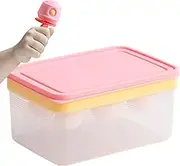 Ice Cream Mold - Ice Pop Maker with Lid and Bin | Reusable Mould, Double Layer Container for Kitchen Travel Picnic School Refrigerator Home