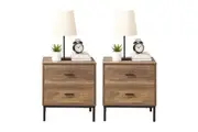 Bedside Tables 2 Drawers - Set of 2 Stylish & Functional Units for Bedroom Storage