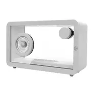 Transparent Bluetooth Speaker,Powerful Sound and Deep Bass Wireless Speaker with Colorful LED Light,with Stereo Surround for Home Office Travel White