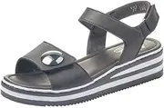 [Rieker] Women's Frühjahr/Sommer V02S8 Closed Toe Sandals, Black (Schwarz 00)