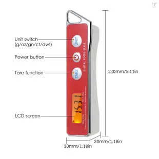 數字勺秤電子量勺秤家用廚房勺秤皮重功能容量0.05g至500g支撐單位g/oz/gn/ct/dwt