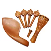 4/4 Advanced Violin Boxwood Carving Fitting Tailpiece Chinrest Peg Endpin Figure