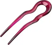 U Shape Hair Sticks Fork Hairpin Metal Hair Clip Pins Girls Hairpins Hair Bun Maker Headwear Accessories(Red)
