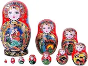 Générique Nesting Dolls, Handmade Wooden Dolls, Russian Nesting Dolls, Festive Nested Dolls, Wooden Doll Figurines, 10-Layer Nesting Dolls, Russian Doll Decorations, Christmas Room Decor