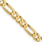 22 Inch 14K 4mm Flat Figaro Chain