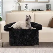 CostwayPlush Calming Dog Couch Bed with Anti-Slip Bottom-Black-M
