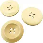 Craft 20Pcs Big Size 38Mm 1 1/2" round Wood Buttons 4 Holes Craft Sewing Button