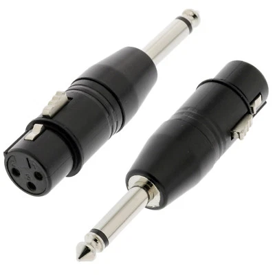 6.35mm ¼" Mono Jack Male to XLR 3 Pin Female Connector/Adapter Mic Audio Amp