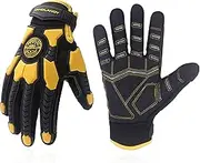 Heavy Duty Work Gloves, TPR Protector Impact Gloves, Men & Women Cut Resistant Utility Mechanics Work Gloves TouchScreen