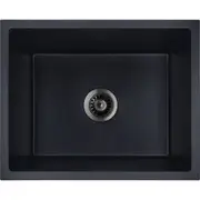Baiachi Single Bowl Granite Kitchen Sink Black with Gun metal Waste