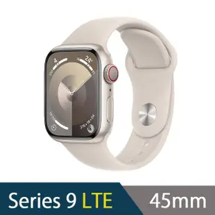 運動錶帶超值組【Apple】Apple Watch S9 LTE 45mm(鋁金屬錶殼搭配運動型錶帶)