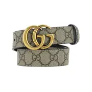 [Gucci] Gucci GG Marmont Reversible Belt 80 CM NEUTRALS/BLACK