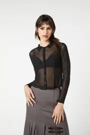 Mesh Collared Blouse