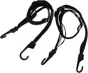 ULTECHNOVO 2pcs High Elastic Bungee Tie Down Straps with Dual Hooks for Motorcycle Luggage and Helmet Securing Lightweight Portable Quick Fastening