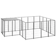 Dog Kennel Black 6.05 M Steel Dog Kennels