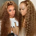 Highlight Wig Human Hair 13X6 Deep Wave Curly Colored Honey Blonde Lace Frontal