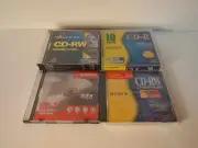 New Blank CD Lot (14) Sony, Imation - CD-R, CD-RW, 650MB, 700MB, Various Speeds