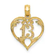 14K Yellow Gold 13 In Heart Cut-Out Pendant