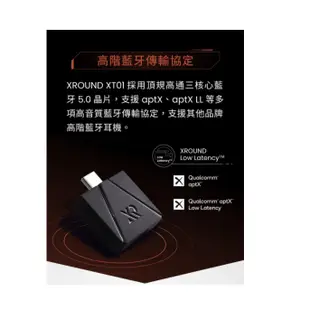 XROUND XT01 藍牙發射器 藍牙傳輸 一對二雙人連線 多種設備 TypeC充電 麥克風 超低延遲 PS5