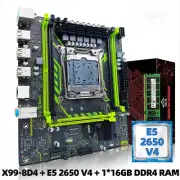 X99-8D4 Motherboard Set Kit with LGA2011-3 Xeon E5 2650 V4 CPU DDR4 16GB 1*16GB