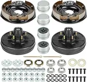 Aeagle 6 on 5.5" Bolt Circle Drum Kits with 12" X 2" Self-Adjusting Electric Brake Passenger & Driving Side for 5,200lbs Trailer Axles