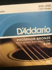D'Addario EJ16 12-53 Light Phosphor Bronze Acoustic Guitar Strings
