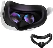 AMVR Silicone Face Cover Compatible with Meta/Oculus Quest 3S Accessories (Black)