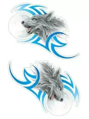 NEW LETHAL THREAT TRIBAL WOLF LEFT/RIGHT MINI DECAL STICKER 2.75"x4" LT55028