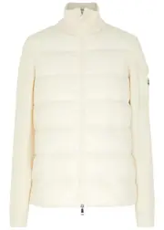 Moncler Quilted Shell and Wool Cardigan - Cream - L L
