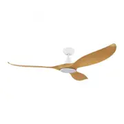 Noosa DC Ceiling Fan 60" With LED Light White and Bamboo Blade - 204231