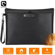 14x10" Fireproof Document Bag With Lock Waterproof Safe Cash A4 Travel Large