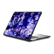 MacBook Air 15-inch (M2 - M4) Impact Case FLORAL FANTASY 2 - Bold Vibrant Girly Chic Floral Abstract Acrylic Textural Painting Design Modern Deep Violet Purple Perwinkle Indigo Blue Flowers Garden Floral Fine Art Pattern
