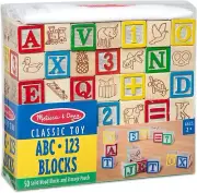 Melissa & Doug Classic ABC 123 Wooden Blocks