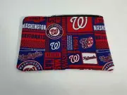 Washington Nationals Double Sided Cotton Zipper Pouch Lined 5"x8" Handmade MLB