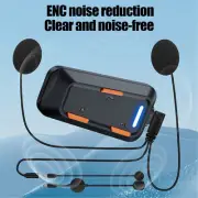 Motorcycle Helmet Headset IPX5 ENC Wireless Headphone Stereo Music Bluetooth 5.3