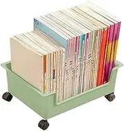 Book Storage Trolley, Book Organiser Trolley, Book Storage Organiser, Thickened Book Storage Organiser, Movable Book Trolley with Wheels for Workplace, School