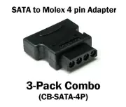 SATA 15 pin to Molex 4 pin Power Adapter 3-Pack Combo Black No Cable Wires